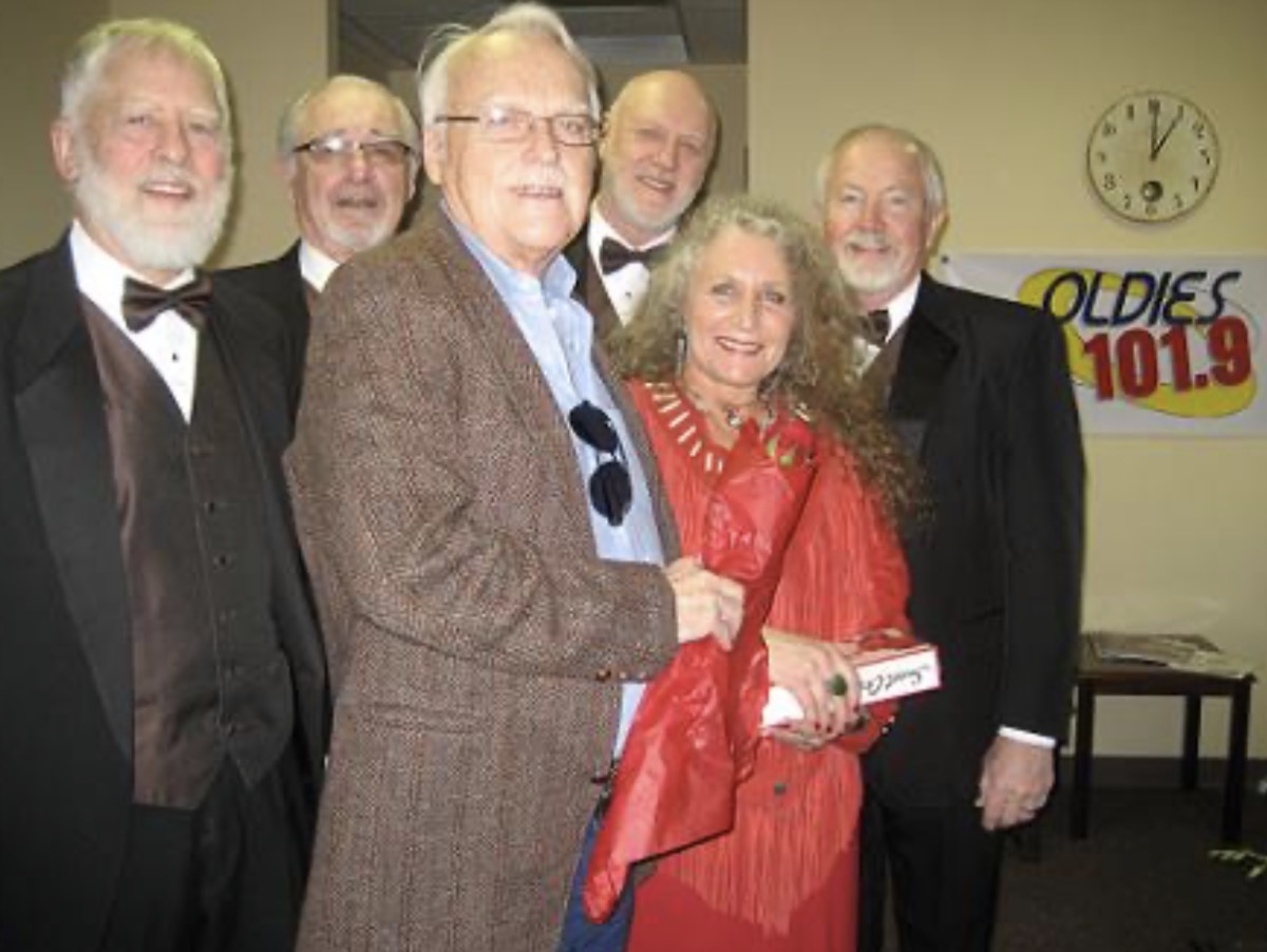Bunny with a group at Oldies 101.9 radio station